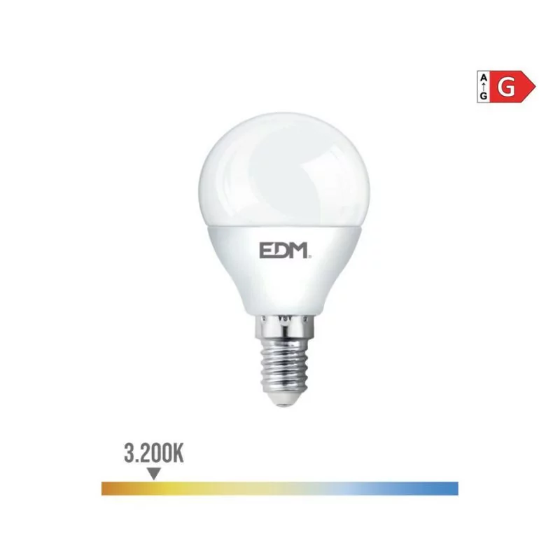 EDM LED Bulb - Spherical - E14 - 5W - 400LM - 3200K - Warm Light - 4.5x8cm - 98323