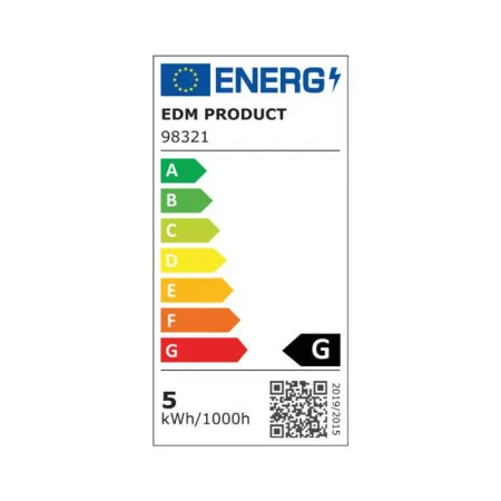 Bombilla LED EDM - Esférica - E27 - 5W - 400LM - 3200K - Luz Quente - 4,5x8cm - 98321
