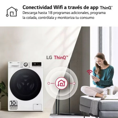 Máquina de Lavar Roupa LG 13Kg - 1400RPM - Classe A - Branca - F4WR7013AGW