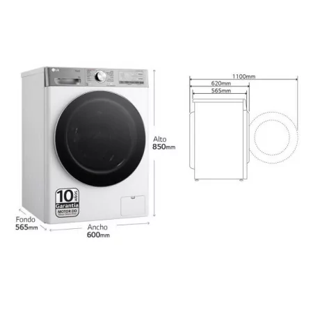 LG Washing Machine 9kg - 1400RPM - Class A - White - F4WR9009A2W