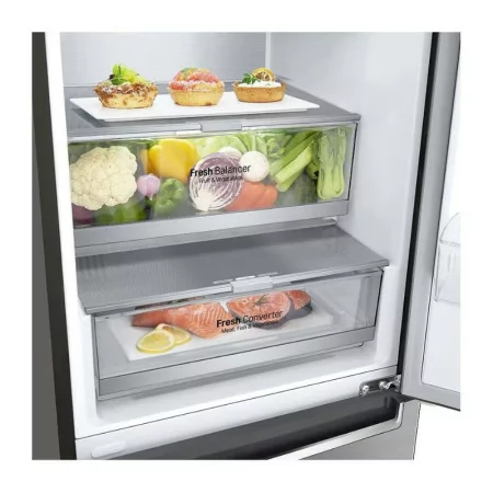 Frigorífico Combinado LG - 384L - No Frost - Classe C - Shiny Steel - GBB72PZVCN1|LG|8806091769862