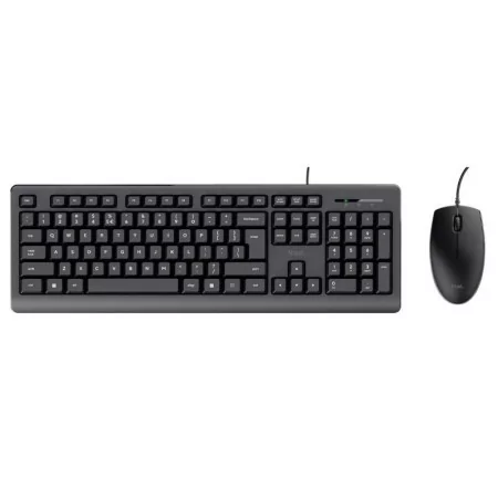 Trust Keyboard & Mouse Kit - Wired - USB - Black - 23970