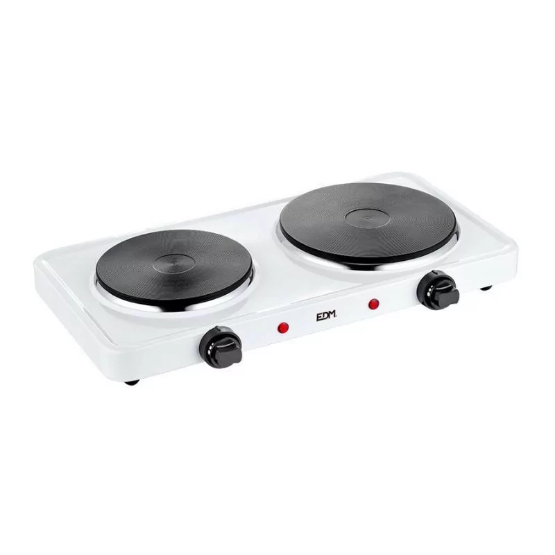 Placa Elétrica Portátil 2 Zona EDM - 1500W - Branca - 07661|EdM|8425998076615 Placa Elétrica Portátil 2 Zona EDM - 1500W - Branca - 07661|EdM|8425998076615
