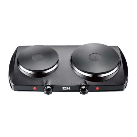 Placa Elétrica Portátil 2 Zonas EDM - 1400W - Preta - 07659|EdM|8425998076592