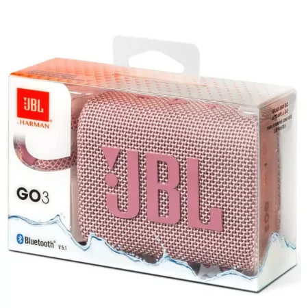 Coluna Portátil JBL GO 3 - IP67 - Rosa - GO3PINK
