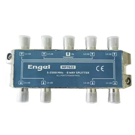 Splitter 8 Axil Outputs - 5-2500Mhz - 14dB - Power Pass - MP7622