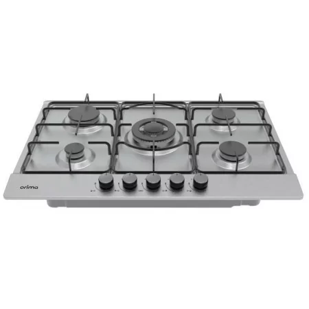 Orima Gas Hob - 4 Burners + 1 - Stainless Steel - ORQ-75-X