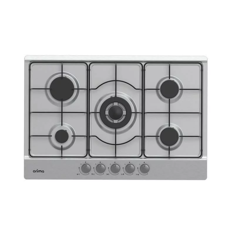 Orima Gas Hob - 4 Burners + 1 - Stainless Steel - ORQ-75-X
