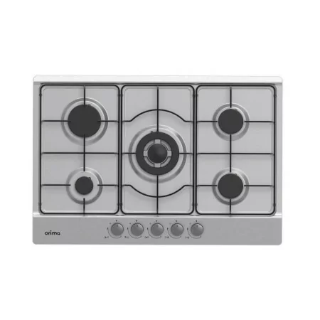 Orima Gas Hob - 4 Burners + 1 - Stainless Steel - ORQ-75-X