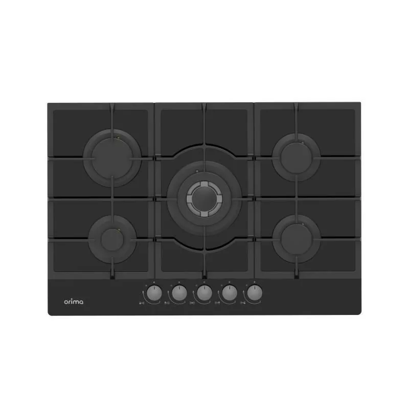Orima Gas Hob - 5 Burners - Black - ORQ-475-VG