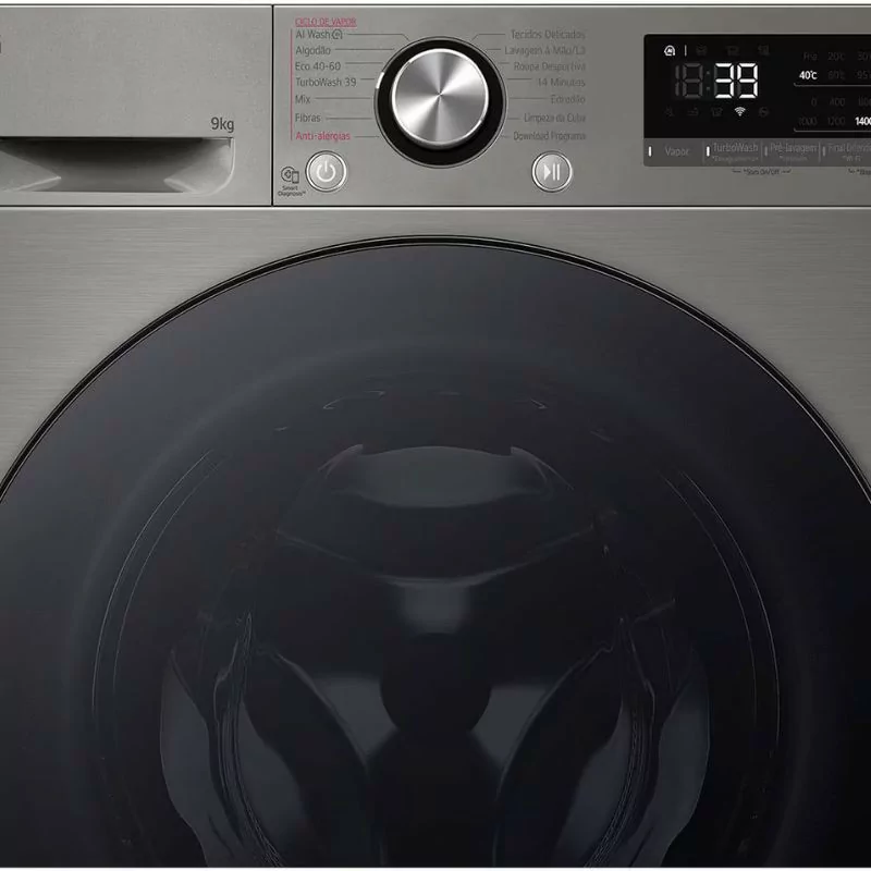 Máquina de Lavar Roupa LG - 9Kg - 1400RPM - Classe A - Platinum Silver - F4WR709SGS