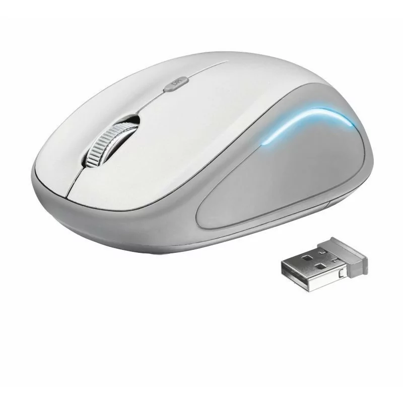 Trust Yvi Mouse - 1600 DPI - Wireless - White