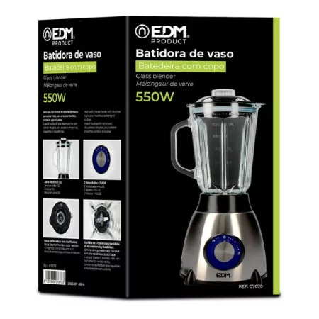 Liquidificador EDM - C/ Copo - 1.5L - 550W - 07678|EdM|8425998076783