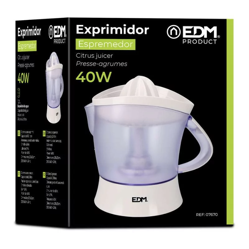 Espremedor de citrinos 40w 1,2 l ø18x23cm edm