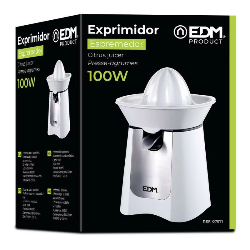 Espremedor de citrinos 100w ø16,5x25,5cm edm