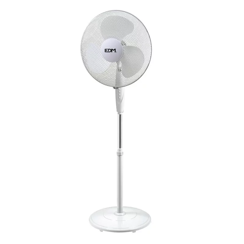 Ventilador de Pie 110-130cm EDM - Blanco - 45W Ventilador de Pie 110-130cm EDM - Blanco - 45W
