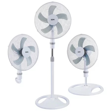 Ventoinha Pé / Parede / Portátil (3 em 1) - 107-130cm EDM - Branco - 45W|EdM|8425998335309