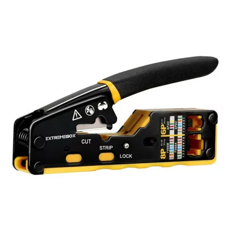 RJ45/RJ11 Professional Crimping and Cutting Pliers - Through - Extremebox RJ45/RJ11 Professional Crimping and Cutting Pliers - Through - Extremebox