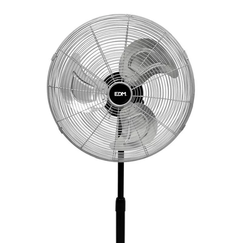 EDM Industrial Standing Fan - 60/90cm - Circular Base - 80W - Black