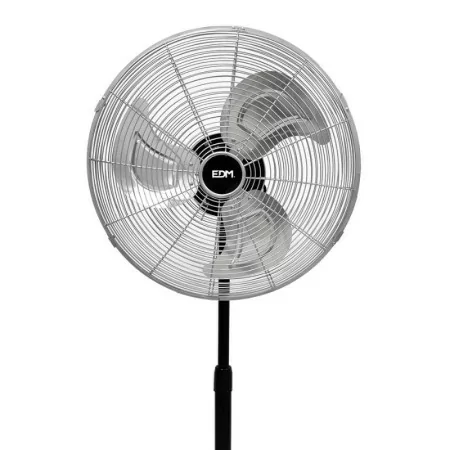 Ventilador de Pie Industrial EDM - 60/90cm - Base Circular - 80W - Negro - 33528