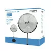 EDM Industrial Standing Fan - 118/148cm - Circular Base - 120W - Chrome/Black