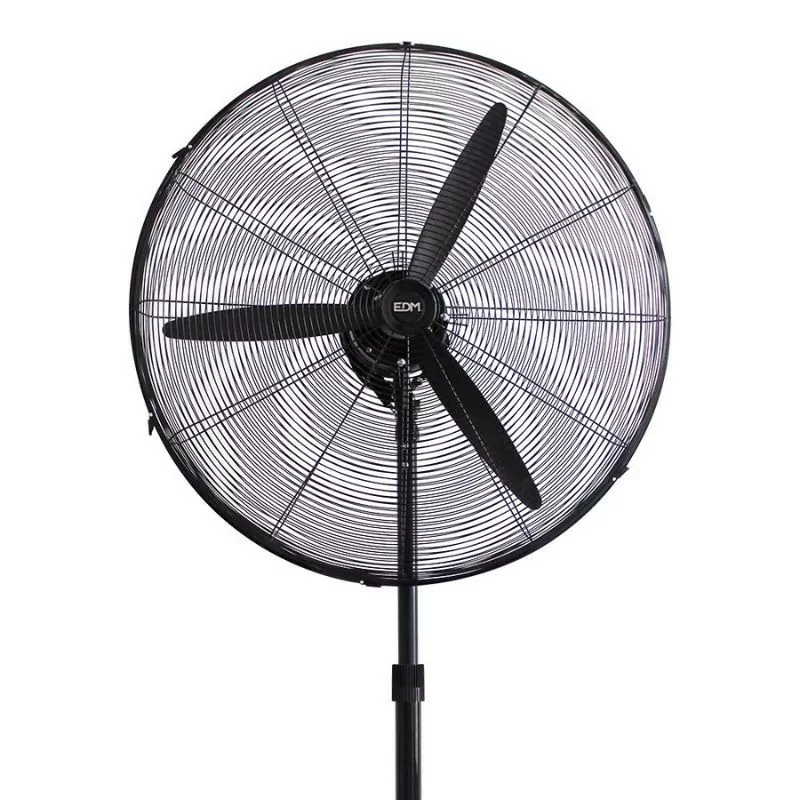 EDM Industrial Standing Fan - 117/156cm - Circular Base - 180W - Black