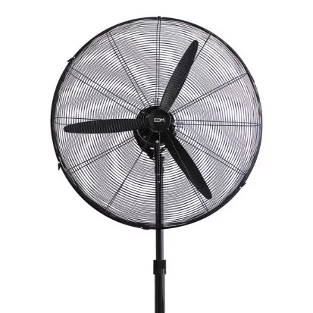 Ventilador de Pie Industrial EDM - 117/156cm - Base Circular - 180W - Negro