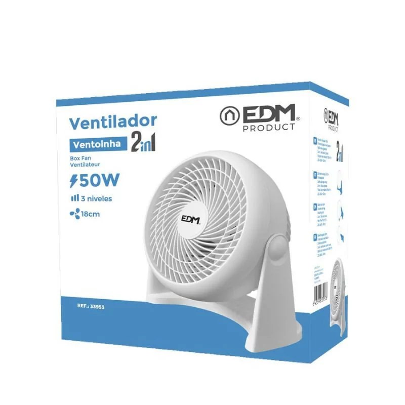 Ventoinha de Chão EDM - 50W - Branco