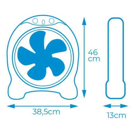 EDM Floor Fan - Box Fan - 45W - White/Gray