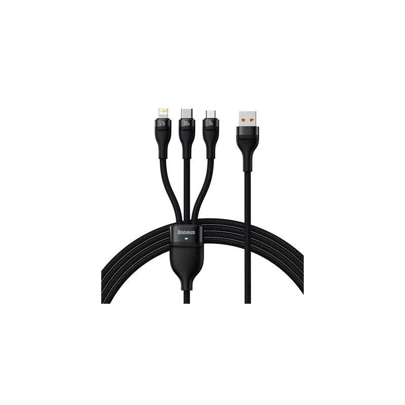 Cabo Adaptador Baseus Flash Series 100W 1.2m - Preto|Baseus|6932172608712 Cabo Adaptador Baseus Flash Series 100W 1.2m - Preto|Baseus|6932172608712
