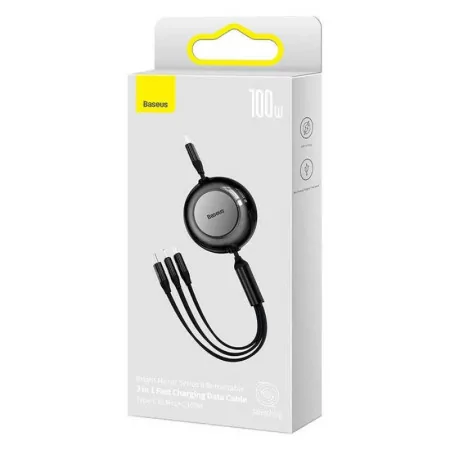 Adaptador Baseus - (Lightning + USB-C + MicroUSB) - 1.1M - Preto|Baseus|6932172609139