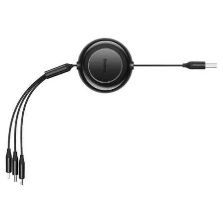 Cabo Adaptador Baseus - (USB-A 3-em-1 p/ USB-C - Micro USB - Lightning) - 1.1M - Preto|Baseus|6932172609030
