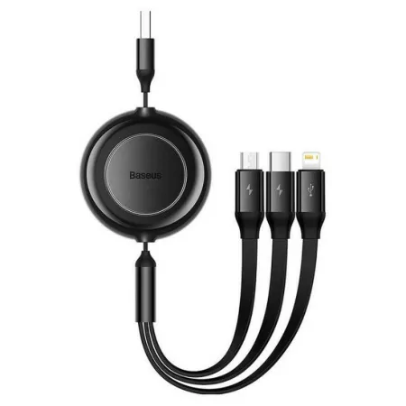 Cabo Adaptador Baseus - (USB-A 3-em-1 p/ USB-C - Micro USB - Lightning) - 1.1M - Preto|Baseus|6932172609030