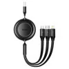 Baseus Adapter Cable - (USB-A 3-in-1 to USB-C - Micro USB - Lightning) - 1.1M - Black