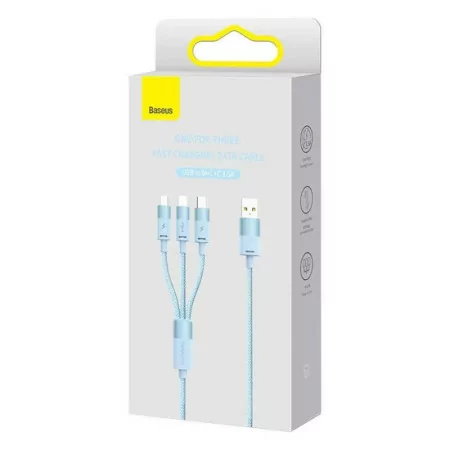 Cabo Baseus - (USB-A p/ USB-C - Micro USB - Lightning) - 1.2M - Azul|Baseus|6932172622275
