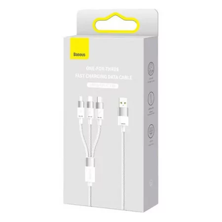 Cabo Baseus - (USB-A p/ USB-C - MicroUSB - Lightning) - 1.2M - Branco|Baseus|6932172622299