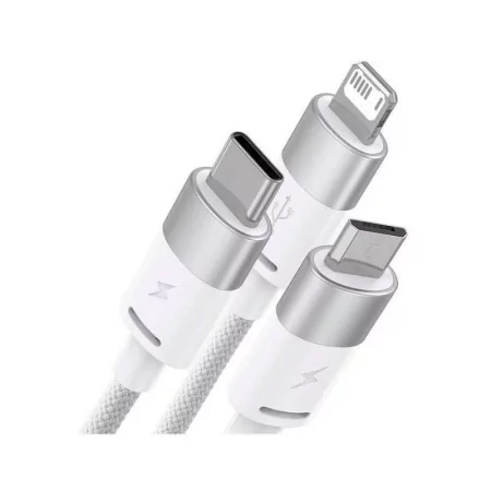 Cabo Baseus - (USB-A p/ USB-C - MicroUSB - Lightning) - 1.2M - Branco|Baseus|6932172622299