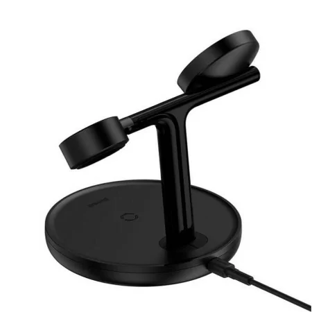 Carregador Wireless Baseus Swan 3-em-1 c/MagSafe 20W Preto|Baseus|6932172609627
