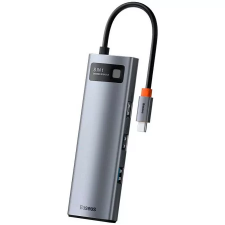 USB-C Hub Baseus Metal Gleam 8-in-1 4K 30Hz Gray