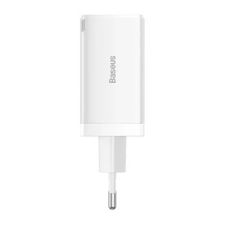Baseus GaN5 Pro Dual USB-C + USB-A 65W Fast Charger White + USB-C Cable 100W 1m