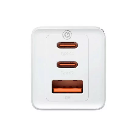 Baseus GaN5 Pro Dual USB-C + USB-A 65W Fast Charger White + USB-C Cable 100W 1m