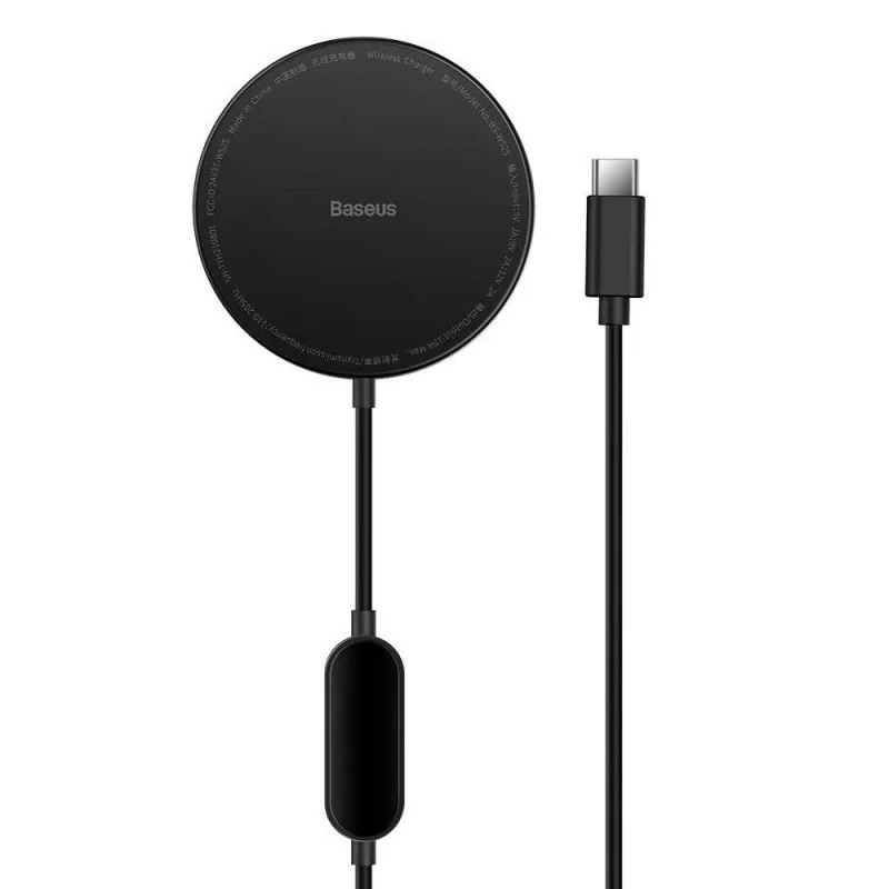 Cargador Inalámbrico Baseus Simple Mini2 QI 15W c/ MagSafe - Negro