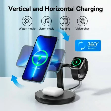 Baseus Swan 3-in-1 Wireless Charger - 20W - Black