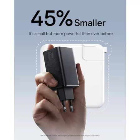 Baseus GaN6 Pro Dual USB-A/USB-C 65W Fast Charger PD 3.0 - Black
