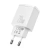 Baseus Compact Charger - USB-C/USB-A - 20W - 3.0 - White - CCXJ-B02