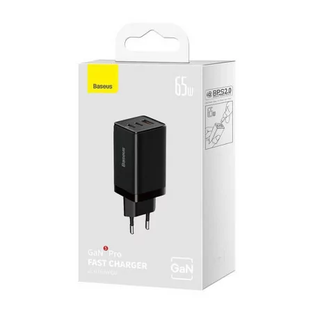Baseus GaN5 Pro Fast Charger Dual 65W - Black