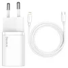 Carregador Baseus Super Si PD 20W USB-C Branco + Cabo Lightning (1m)|Baseus|6953156230064