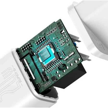 Baseus Super Si PD 20W USB-C White Charger + Lightning Cable (1m)