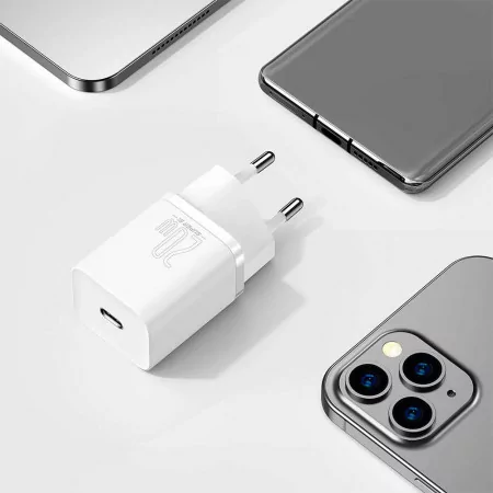 Baseus Super Si PD 20W USB-C White Charger + Lightning Cable (1m)