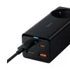 Baseus GaN3 Pro Fast Charger 65W Dual USB-C/USB-A Black + AC Socket